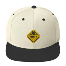 Load image into Gallery viewer, Caution Shark Snapback Hat - Cap - KitesurfingOfficial