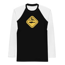 Load image into Gallery viewer, Caution Shark B&W - Rash Guard Men - KitesurfingOfficial