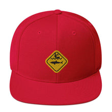 Load image into Gallery viewer, Caution Shark Snapback Hat - Cap - KitesurfingOfficial