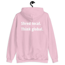 Load image into Gallery viewer, Shred local. Think global. - Hoodie - KitesurfingOfficial